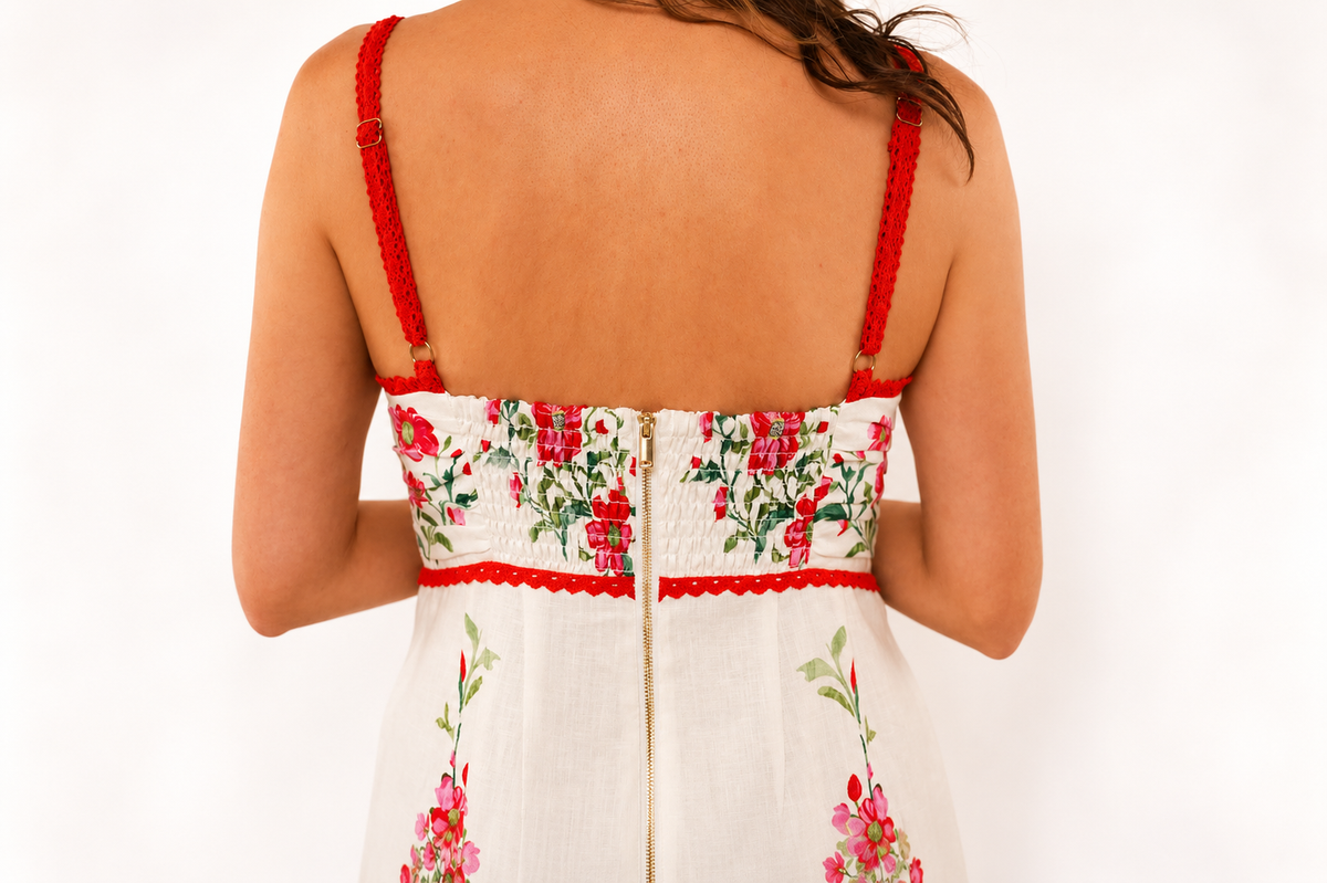 Roseto Floral Linen Wide-Leg Jumpsuit