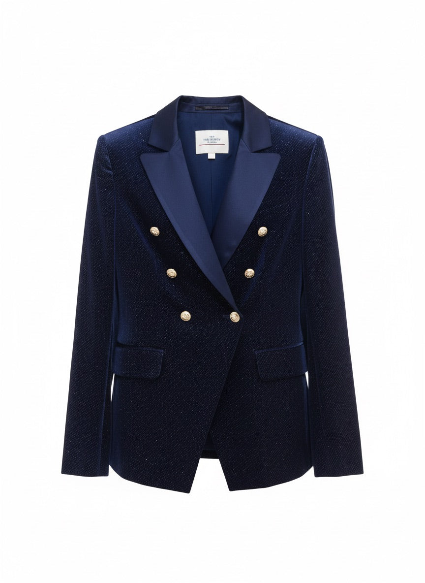 Celeste Luxe Velvet Double Breasted Blazer