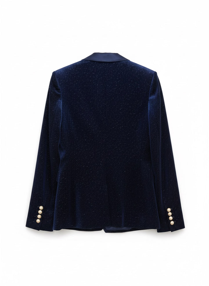 Celeste Luxe Velvet Double Breasted Blazer