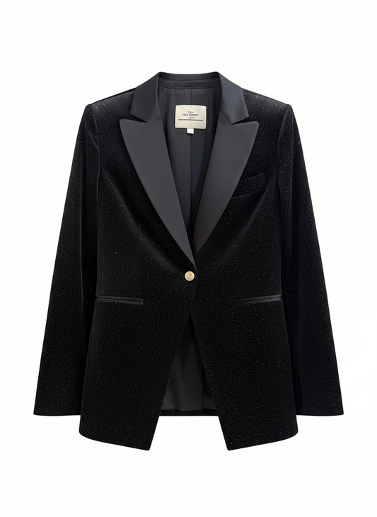Stella Luxe Velvet Single Breasted Blazer